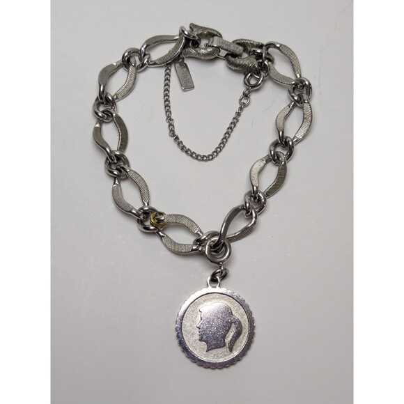 Monet Charm Bracelet With Girl Head Charm - Picture 1 of 6